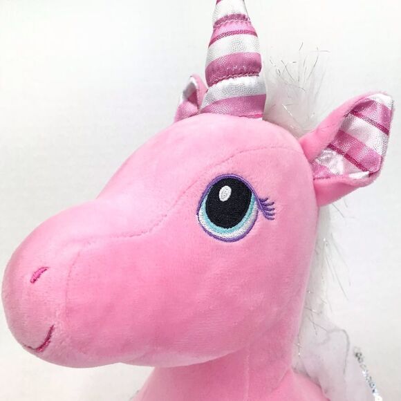 Build-A-Bear Pink “ Employee Swirl” Candy Stripe Unicorn with Ballet TuTu - Picture 3 of 13